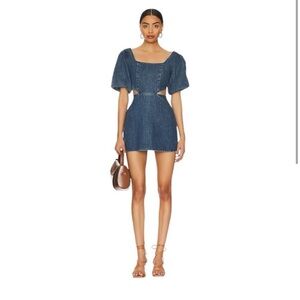Show me your Mumu denim dress with cutouts